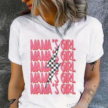 Милые эстетичные футболки для мам и девочек, женская повседневная модная футболка с коротким рукавом, топы в стиле харадзюку, одежда в стиле бохо.